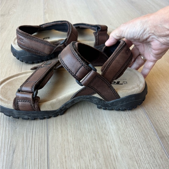 Teva Waterproof Leather Hiking Sandals Brown #6591 Men’s 8 EUC - Picture 9 of 14